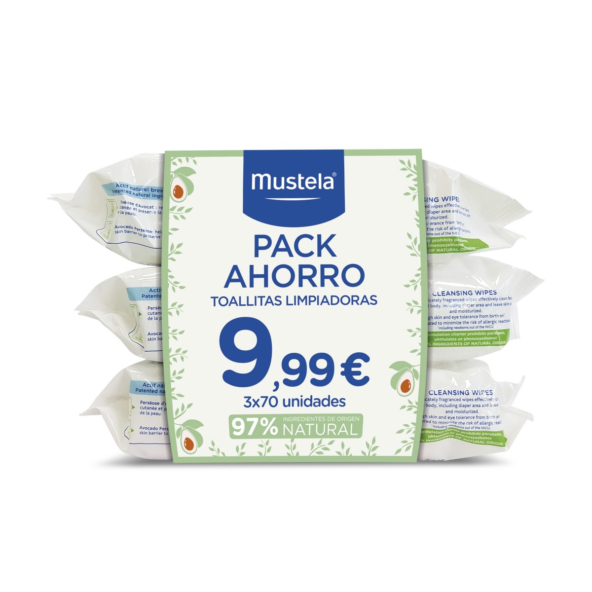 PACK TRIPLE TOALLITAS MUSTELA