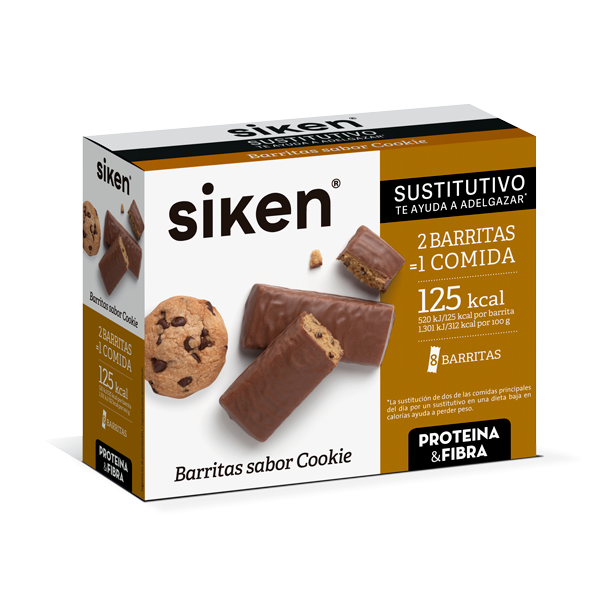 SIKEN PROTEIN SUSTITUTIVO BARRITA 44 G COOKIE 8 U
