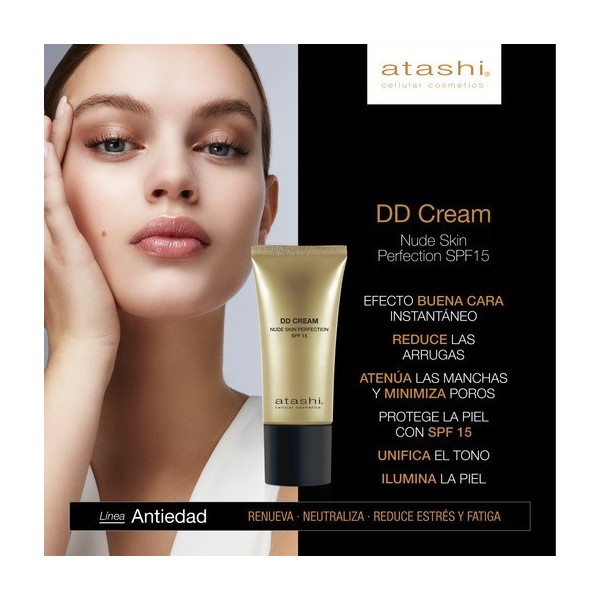ATASHI CELLULAR COSMETICS Nº 3 DD CREAM NUDE SKIN PERFECTION 1 ENVASE 50 ML TONO BEIGE