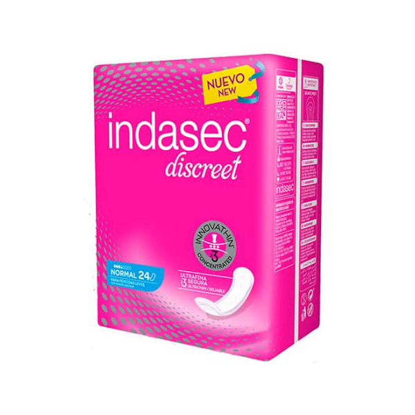 INDASEC DISCREET NORMAL COMPRESA PERDIDAS LEVES 24 ABSORB