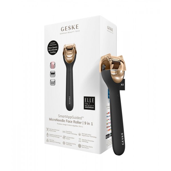 GESKE MICRONEEDLE FACE & BODY ROLLER 9 IN 1 BLACK GOLD