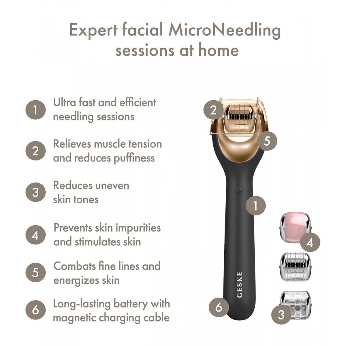 GESKE MICRONEEDLE FACE & BODY ROLLER 9 IN 1...