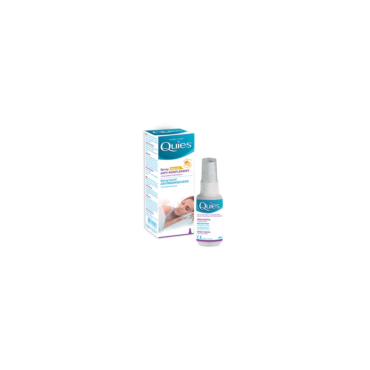 QUIES SPRAY BUCAL ANTIRRONQUIDOS MIEL Y LIMON...