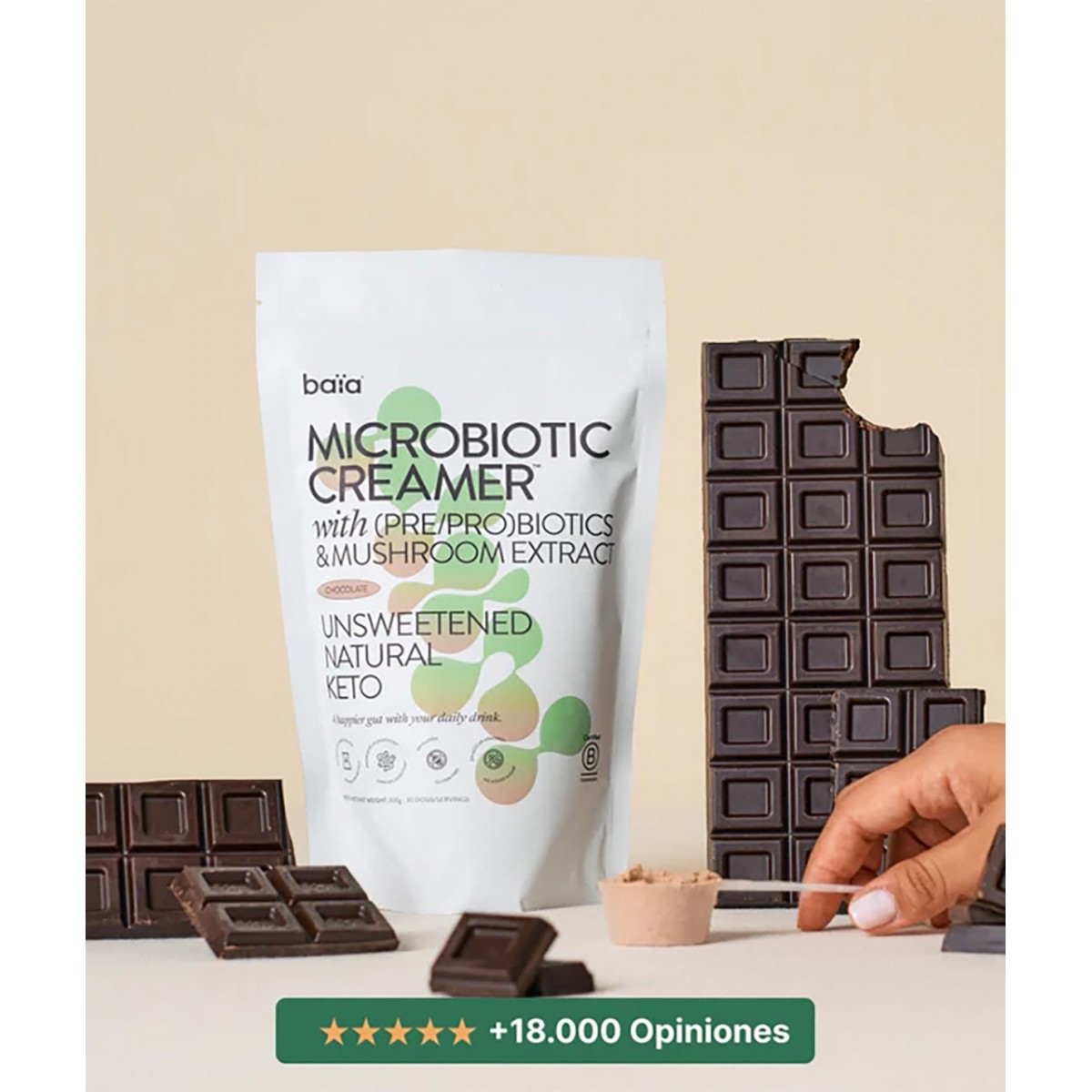 MICROBIOTIC CREAMER SABOR CHOCOLATE 300 G BAIA...