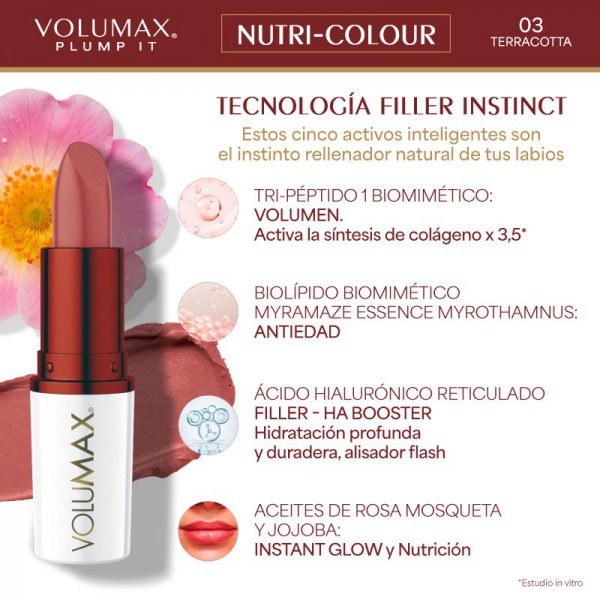VOLUMAX PLUMP IT NUTRI-COLOUR 1 STICK 4 G TONO 03 TERRACOTTA