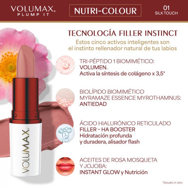 VOLUMAX PLUMP IT NUTRI-COLOUR 1 STICK 4 G TONO 01 SILK TOUCH