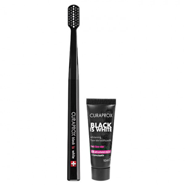 CURAPROX BLACK IS WHITE LIGHT PACK CEPILLO+PASTA DENTAL 10ML