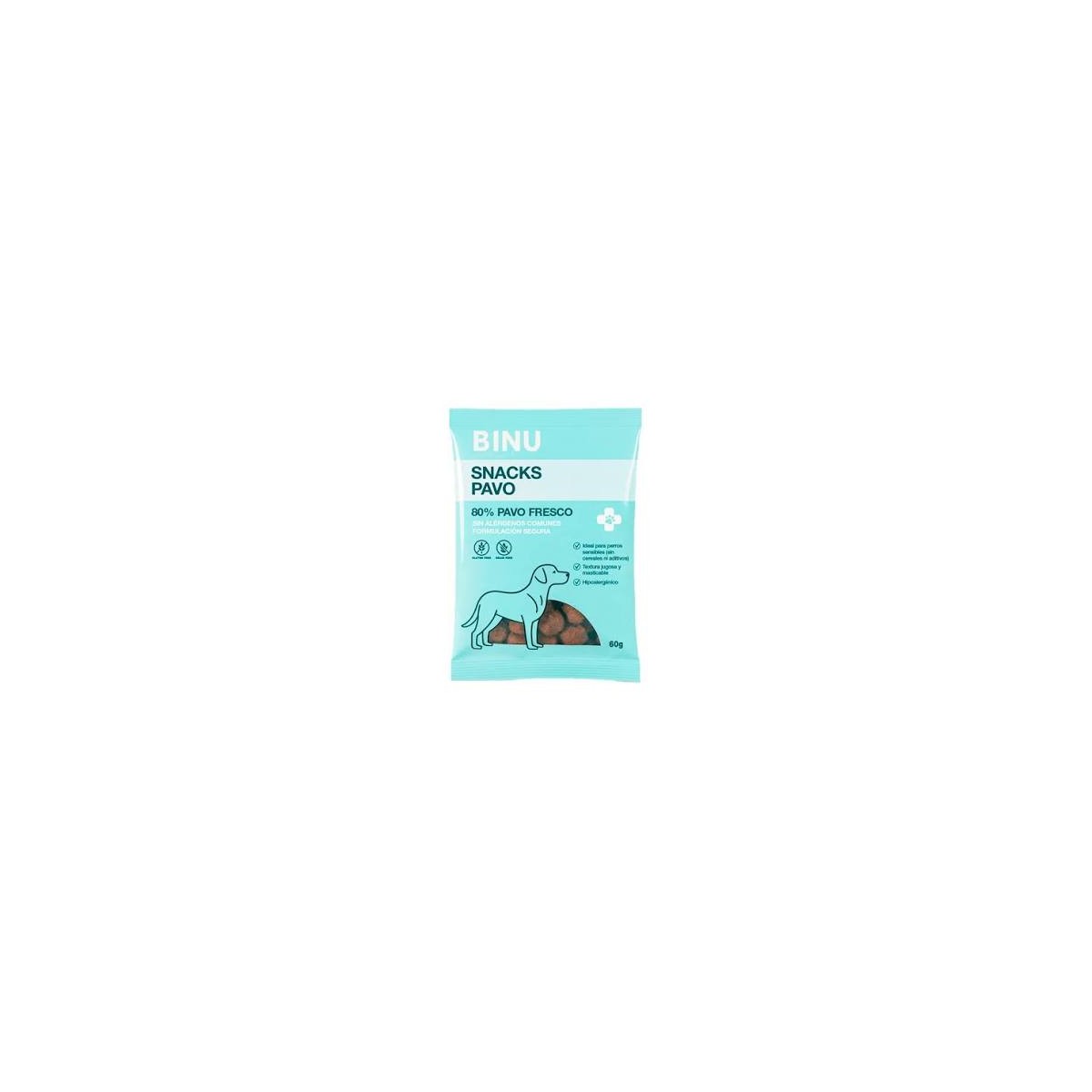 BINU CARE SNACKS PAVO 60 GR PERROS