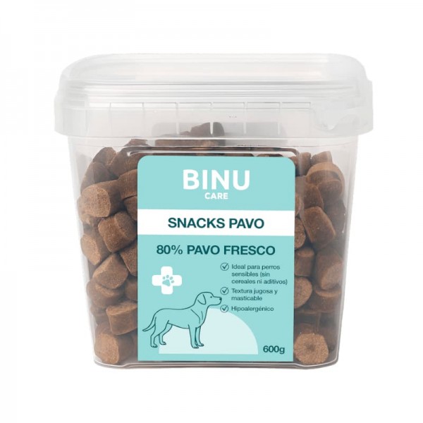 BINU CARE SNACKS PAVO 600GR PERROS