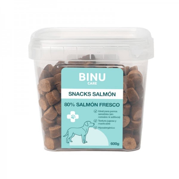 BINU CARE SNACKS SALMON 600GR PERROS