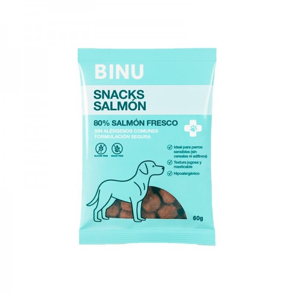 BINU CARE SNACKS SALMON 60GR PERRO