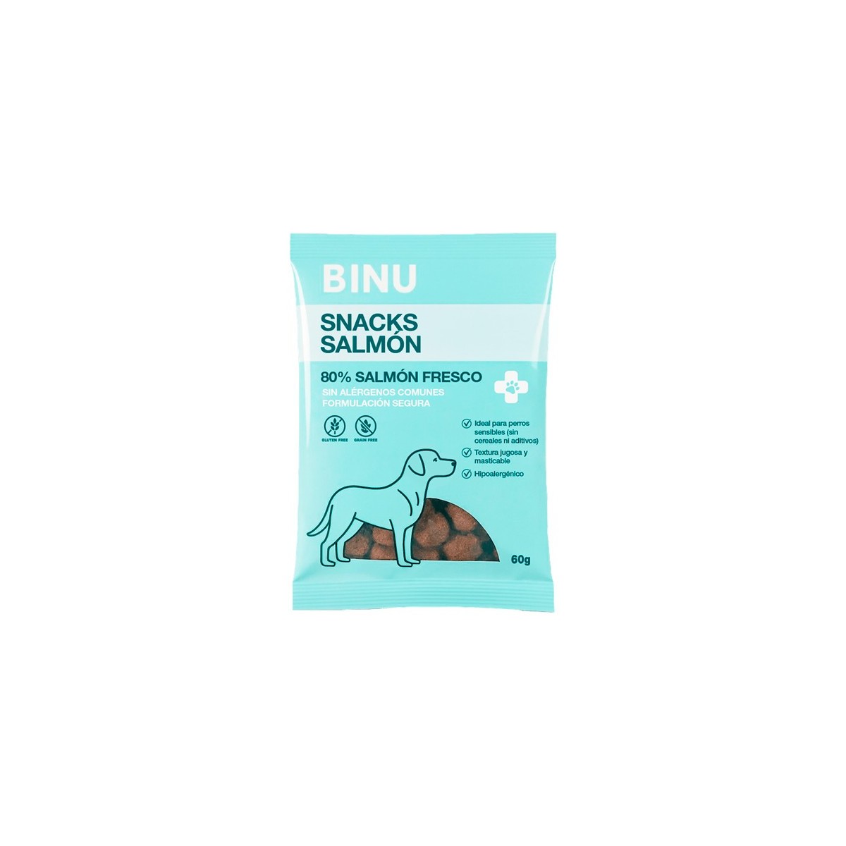 BINU CARE SNACKS SALMON 60GR PERRO