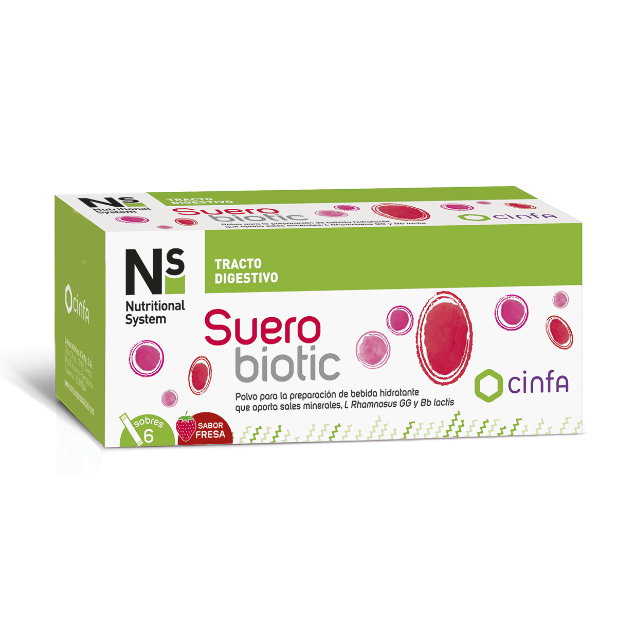 NS SUEROBIOTIC 6 SOBRES FRESA NIÑOS