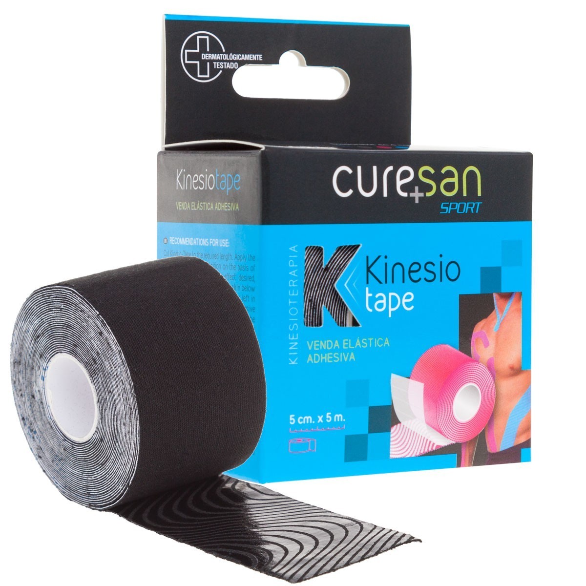 CURESAN KINESIOTAPE NEGRO 5 CM X 5 M