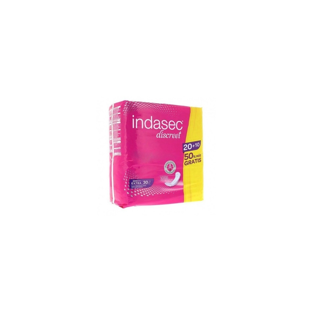 INDASEC EXTRA COMPRESA PERDIDAS LEVES BOLSA 30 U